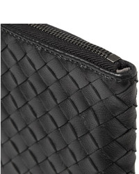 schwarze Leder Clutch Handtasche von Bottega Veneta