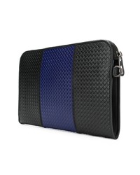 schwarze Leder Clutch Handtasche von Bottega Veneta