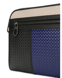 schwarze Leder Clutch Handtasche von Bottega Veneta