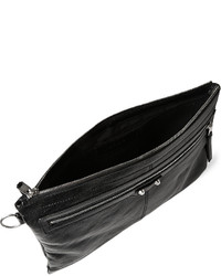 schwarze Leder Clutch Handtasche von Balenciaga