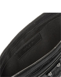 schwarze Leder Clutch Handtasche von Balenciaga