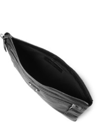 schwarze Leder Clutch Handtasche von Balenciaga