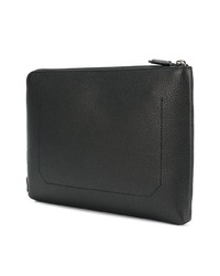 schwarze Leder Clutch Handtasche von Salvatore Ferragamo