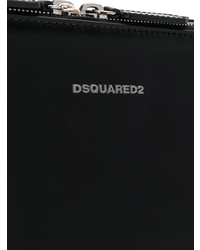 schwarze Leder Clutch Handtasche von DSQUARED2