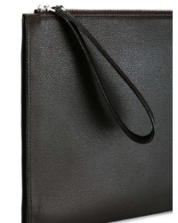 schwarze Leder Clutch Handtasche von Valextra