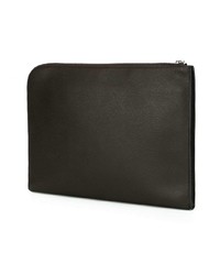 schwarze Leder Clutch Handtasche von Valextra