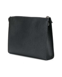 schwarze Leder Clutch Handtasche von Prada