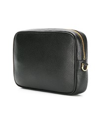 schwarze Leder Clutch Handtasche von Versace