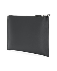 schwarze Leder Clutch Handtasche von Prada