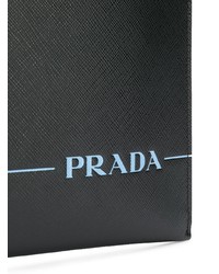 schwarze Leder Clutch Handtasche von Prada