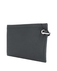 schwarze Leder Clutch Handtasche von Calvin Klein Jeans