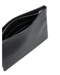 schwarze Leder Clutch Handtasche von Calvin Klein Jeans