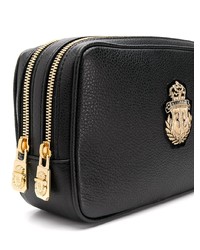 schwarze Leder Clutch Handtasche von Billionaire