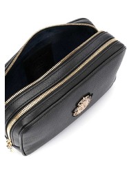 schwarze Leder Clutch Handtasche von Billionaire