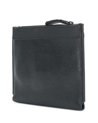 schwarze Leder Clutch Handtasche von Lanvin