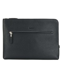 schwarze Leder Clutch Handtasche von Lanvin