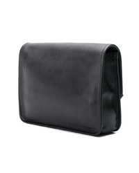 schwarze Leder Clutch Handtasche von Santoni