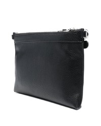 schwarze Leder Clutch Handtasche von VERSACE JEANS COUTURE