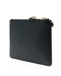 schwarze Leder Clutch Handtasche von Moschino