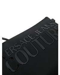 schwarze Leder Clutch Handtasche von VERSACE JEANS COUTURE