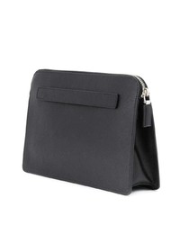 schwarze Leder Clutch Handtasche von Prada