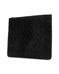 schwarze Leder Clutch Handtasche von Salvatore Ferragamo