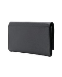 schwarze Leder Clutch Handtasche von Saint Laurent