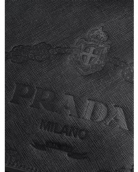 schwarze Leder Clutch Handtasche von Prada