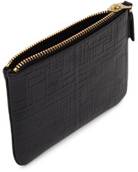schwarze Leder Clutch Handtasche von Comme des Garcons Wallets
