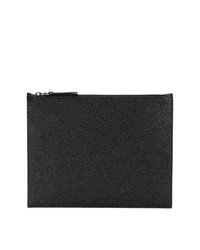 schwarze Leder Clutch Handtasche von Maison Margiela