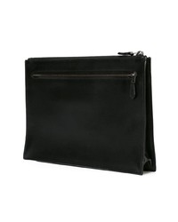 schwarze Leder Clutch Handtasche von Coach