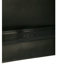 schwarze Leder Clutch Handtasche von Coach