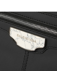 schwarze Leder Clutch Handtasche von Balenciaga