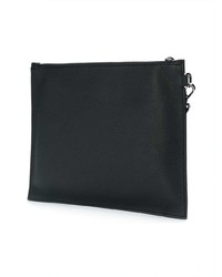schwarze Leder Clutch Handtasche von Versace