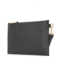 schwarze Leder Clutch Handtasche von Versace