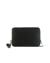 schwarze Leder Clutch Handtasche von Michael Kors