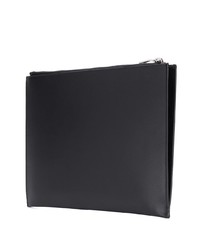 schwarze Leder Clutch Handtasche von Saint Laurent