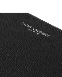 schwarze Leder Clutch Handtasche von Saint Laurent