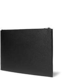 schwarze Leder Clutch Handtasche von Saint Laurent