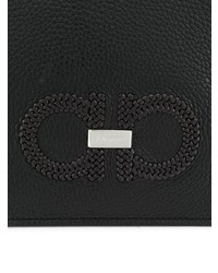 schwarze Leder Clutch Handtasche von Salvatore Ferragamo