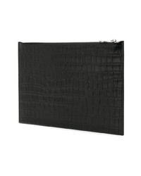 schwarze Leder Clutch Handtasche von Alexander McQueen