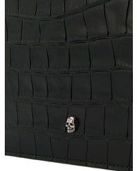 schwarze Leder Clutch Handtasche von Alexander McQueen