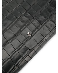 schwarze Leder Clutch Handtasche von Alexander McQueen