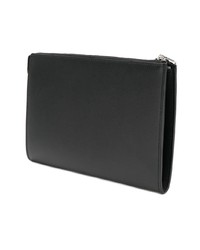 schwarze Leder Clutch Handtasche von Salvatore Ferragamo