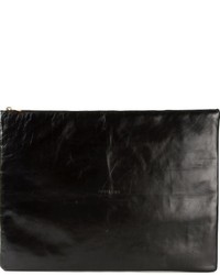 schwarze Leder Clutch Handtasche von Soulland