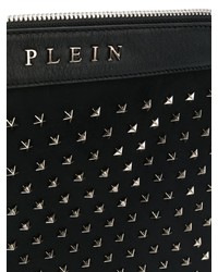 schwarze Leder Clutch Handtasche von Philipp Plein