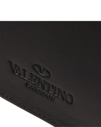 schwarze Leder Clutch Handtasche von Valentino