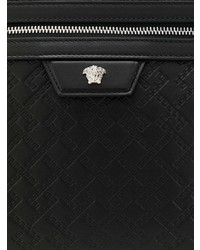 schwarze Leder Clutch Handtasche von Versace