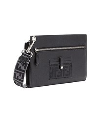 schwarze Leder Clutch Handtasche von Fendi