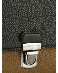 schwarze Leder Clutch Handtasche von Salvatore Ferragamo